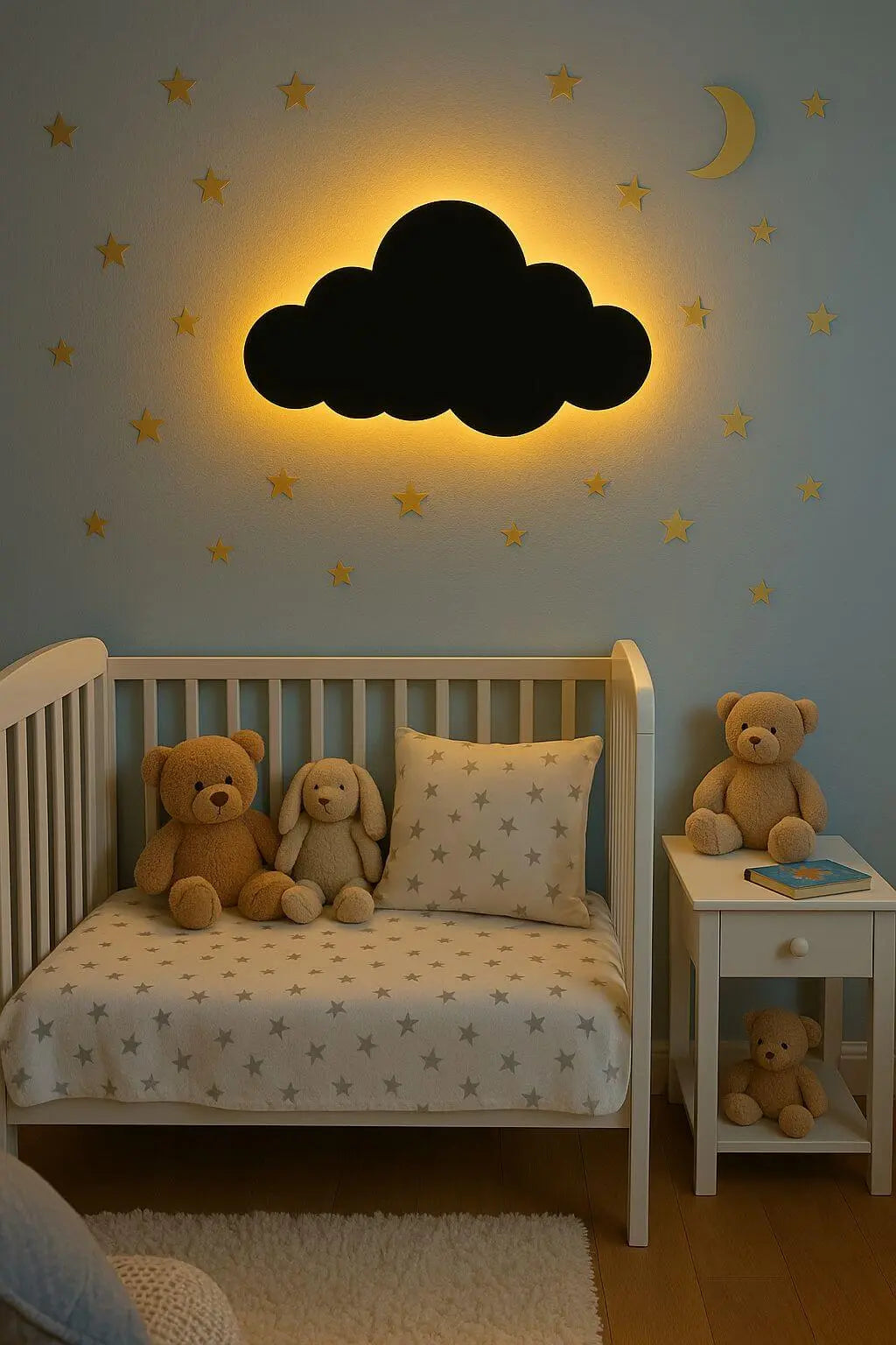 3D Cloud Wall Lamp – Modern Ambient Bedroom Night Light | Plug & Play, No Wires