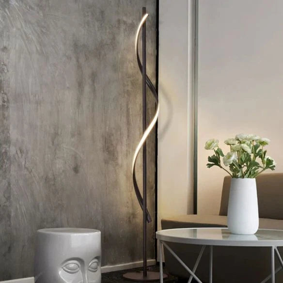 Minimalist Floor Lamp Living Room Bedroom Spiral Neon Lamp (Warm)
