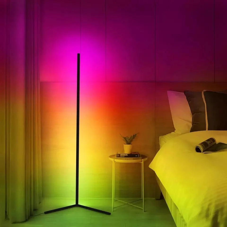Floor Standing Multi Color Corner Neon Lamp with RGB Remote controller