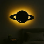 3D Planet Wall Lamp – Modern Ambient Bedroom Night Light | Plug & Play, No Wires