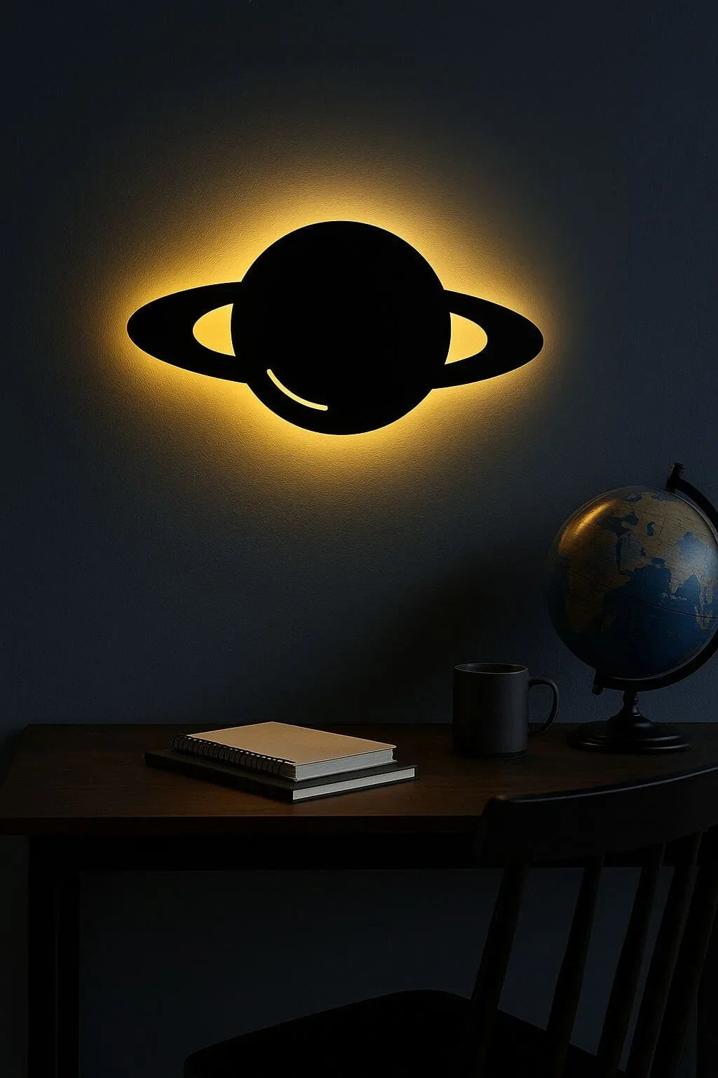 3D Planet Wall Lamp – Modern Ambient Bedroom Night Light | Plug & Play, No Wires