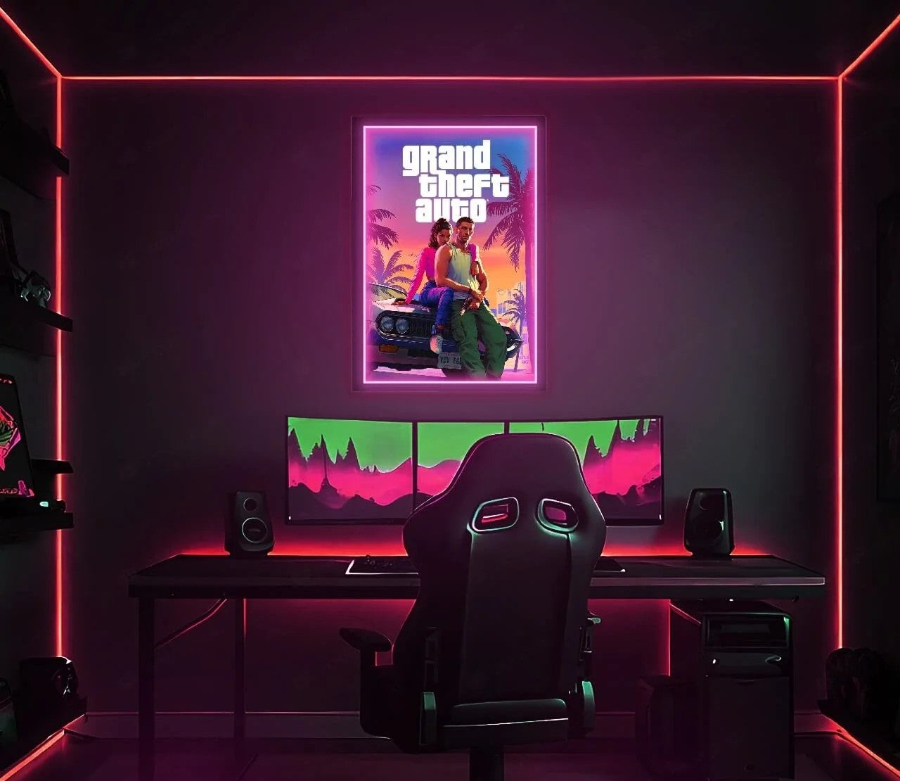 Grand Theft Auto VI UV LED Neon Sign - GTA 6 Wall Decor